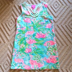Lilly Pulitzer Flamingo Cotton Shift dress L (8/10)